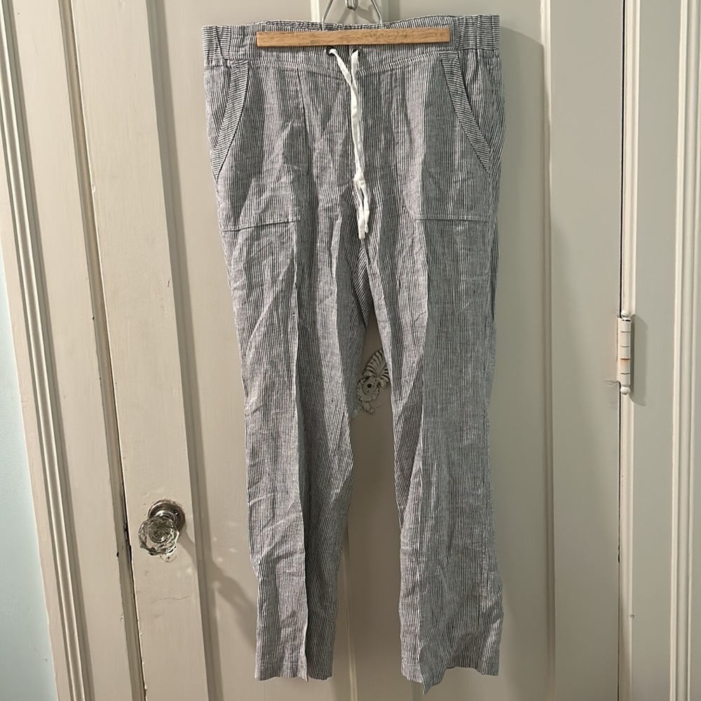 Athleta linen striped pants